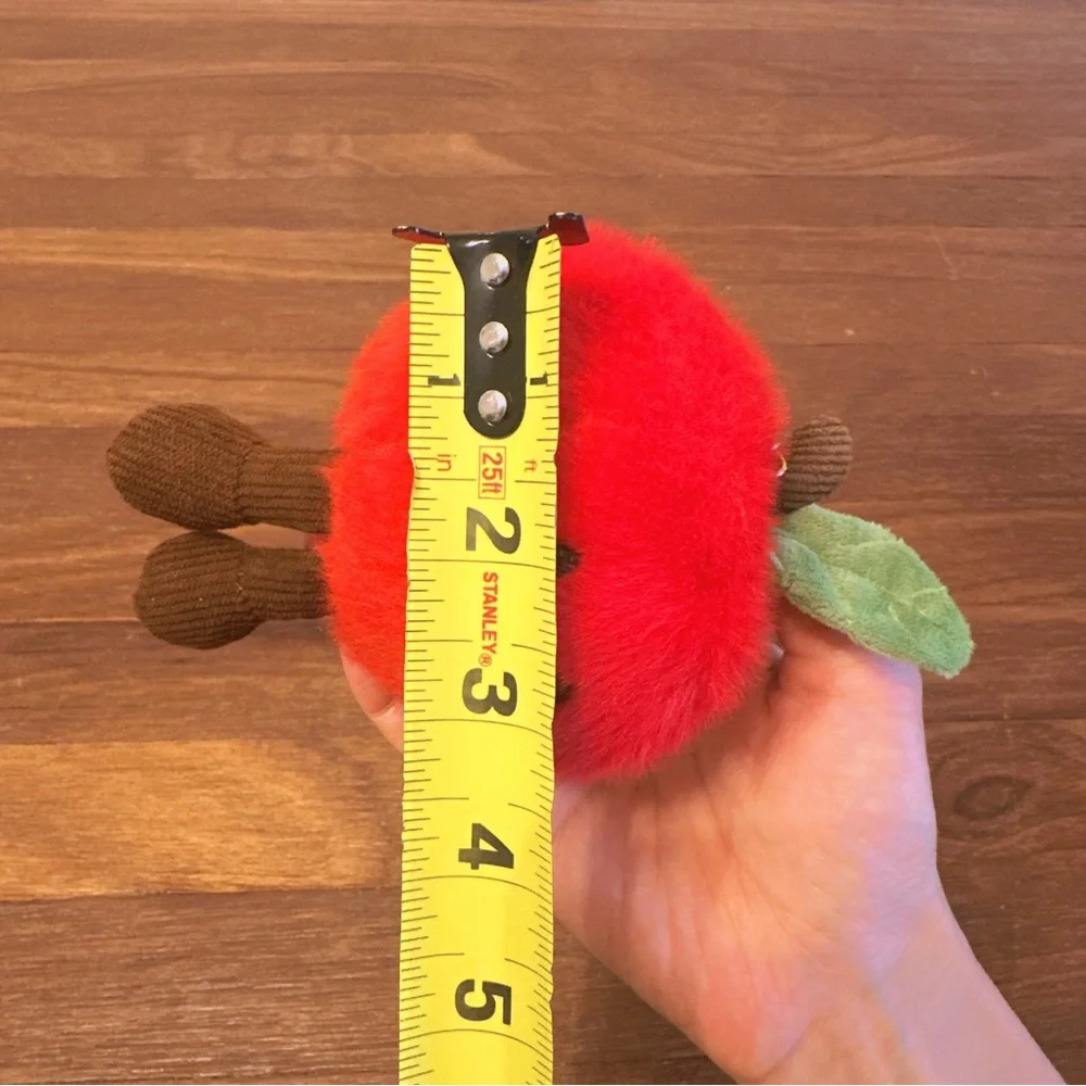 Red Apple Plush Keychain Cute Fruit Bag Charm Kawaii Soft Toy Gift New - Picture 8 of 8